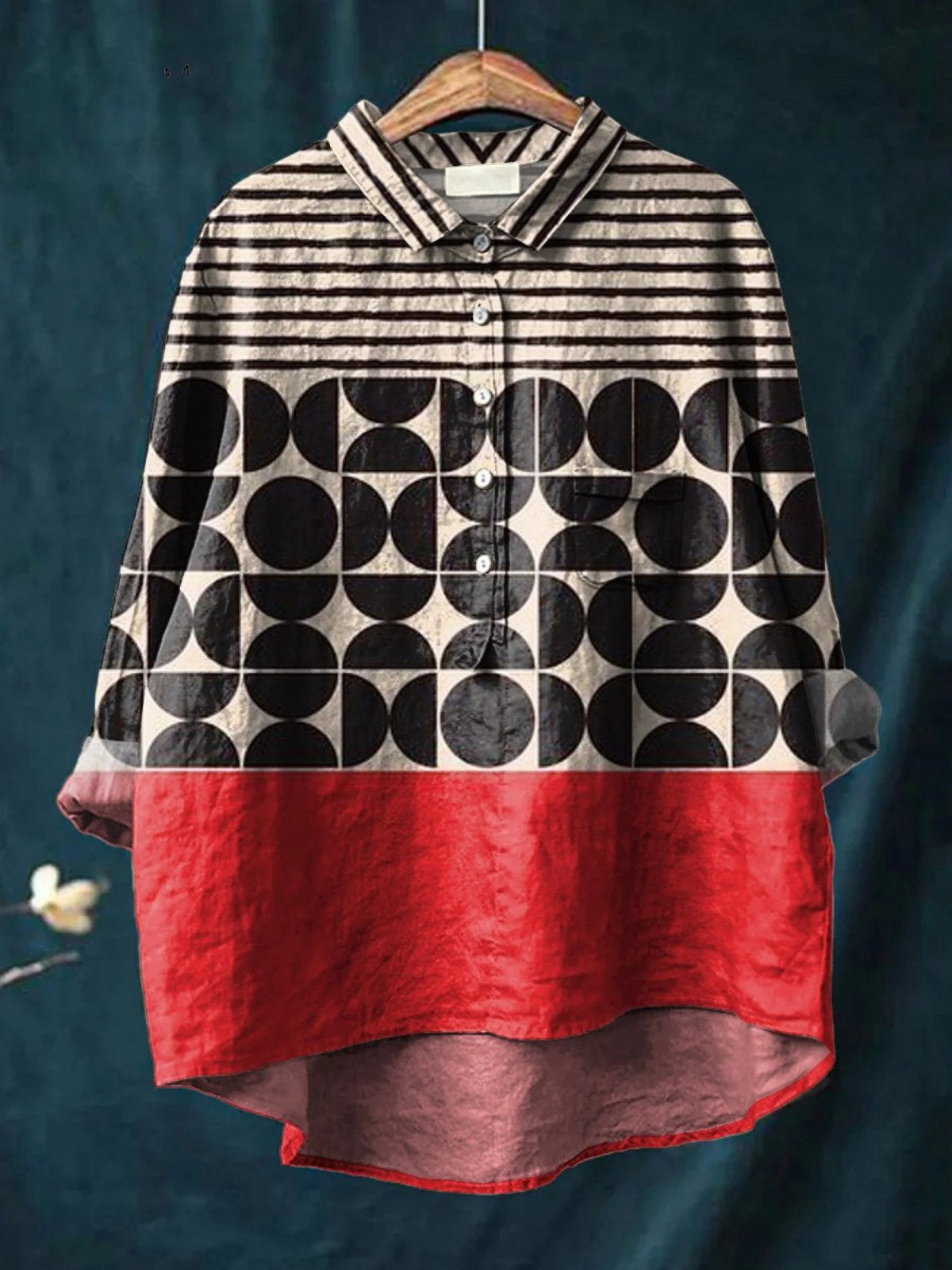 Cecelia | Artistry Geometric Pattern Printed Women's Casual Shirt