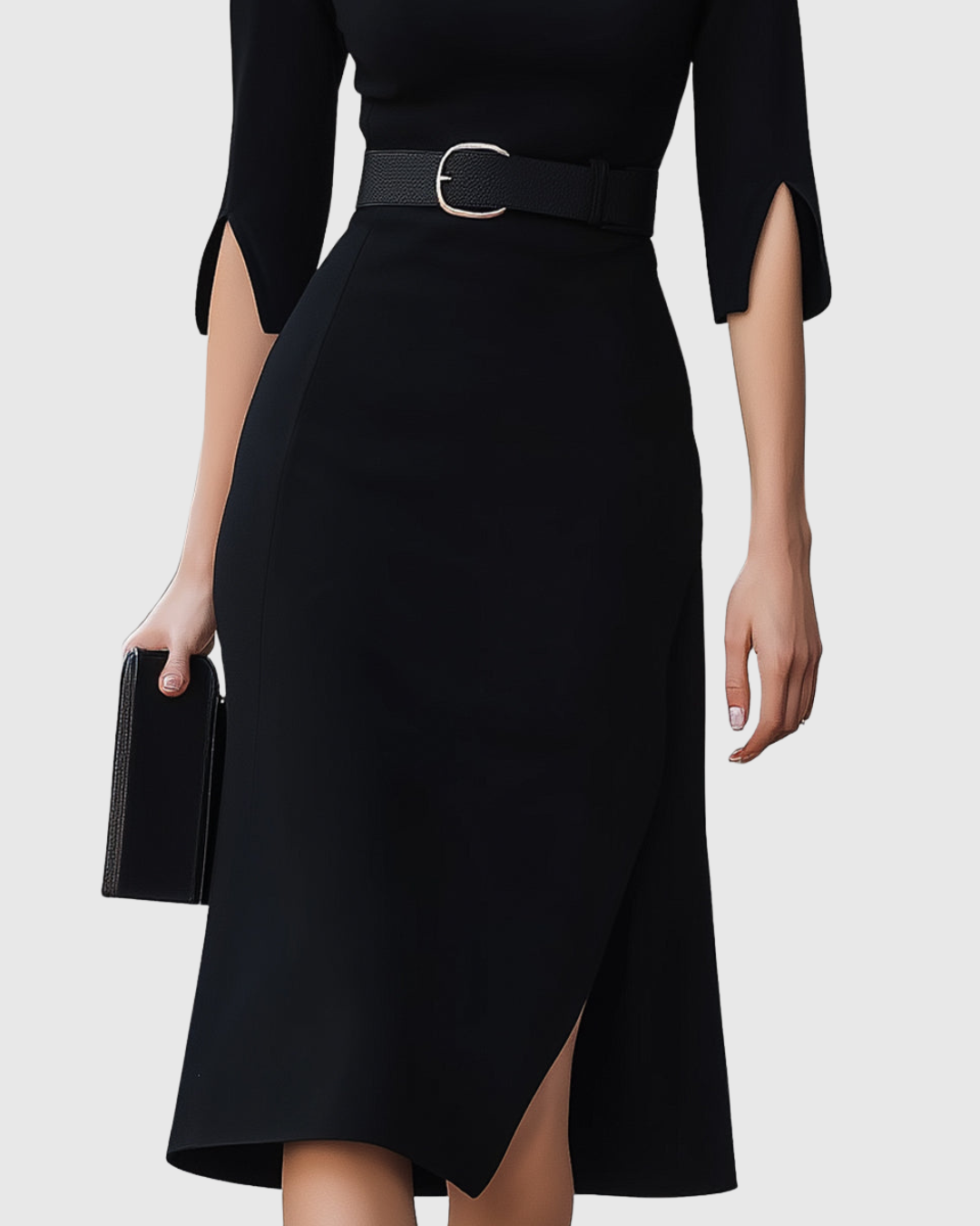 Elanyssah | Classic Black Midi Dress