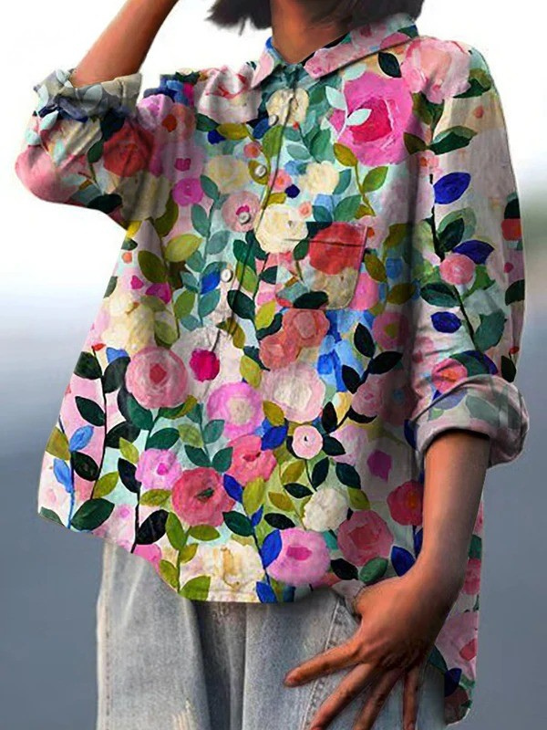 Lennox | Colorful Spring Floral Garden Printed Women's Casual Shirt