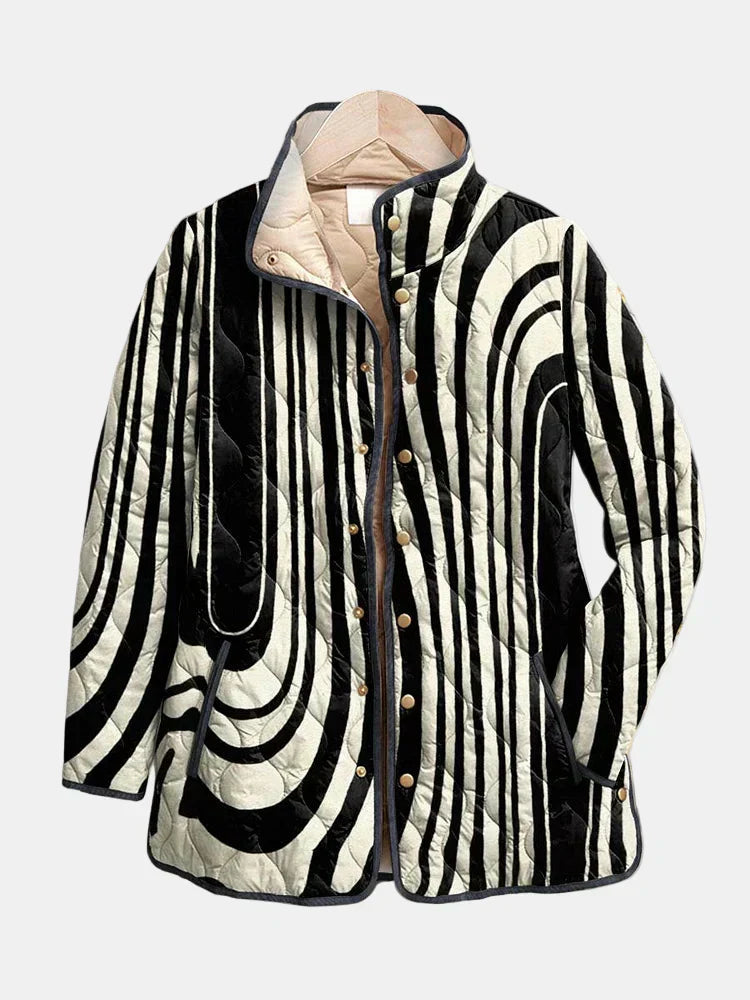 Corinne | Casual Quilted Jacket with Abstract Geometric Design