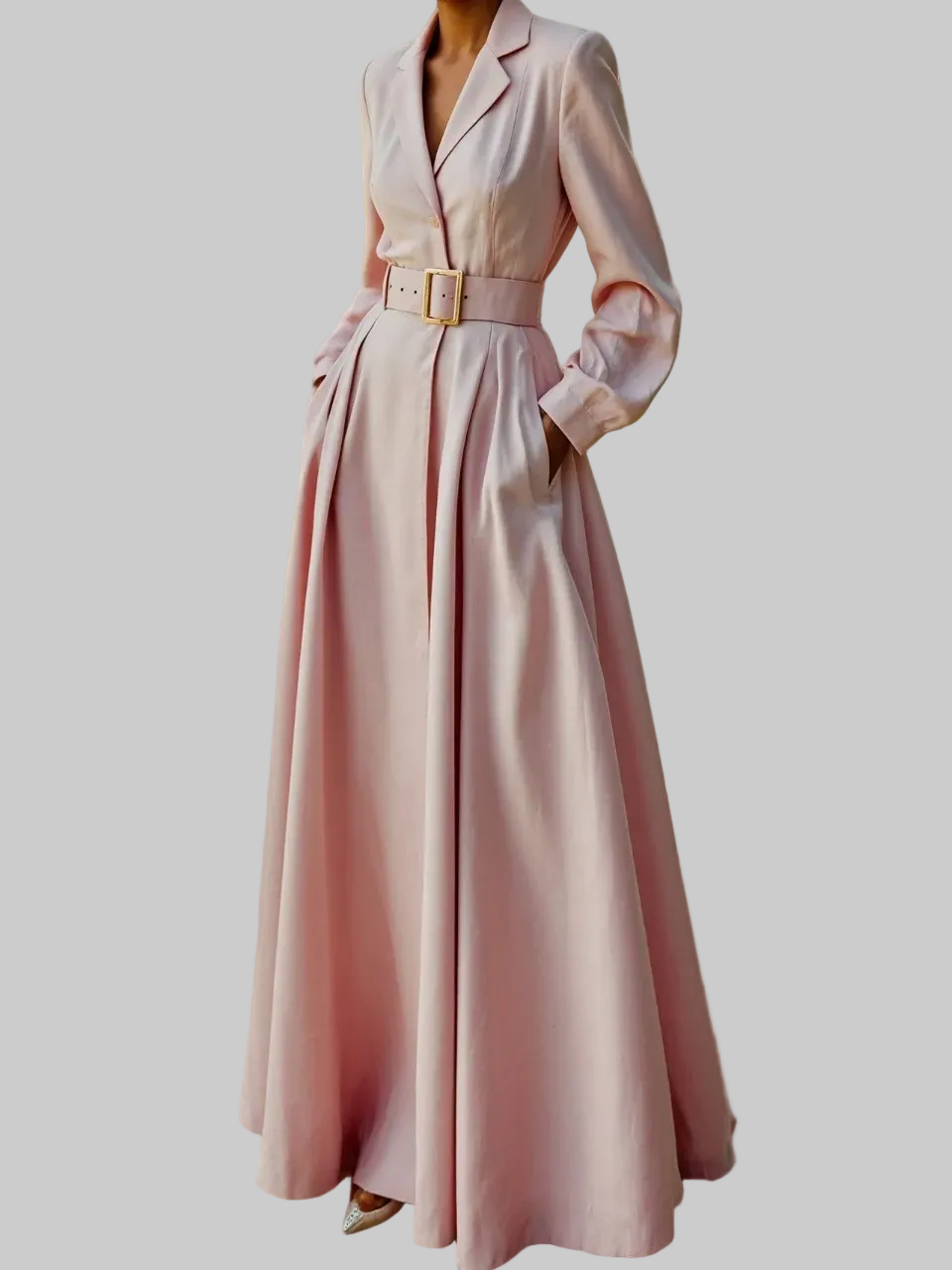 Larissa | Elegant Pleated Blazer Midi Dress