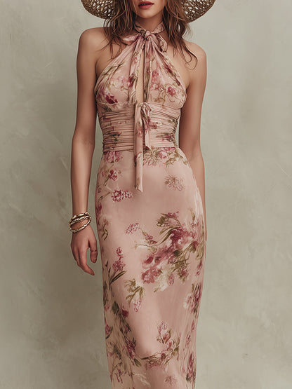 Lia™ | Floral Chiffon Keyhole Maxi Dress