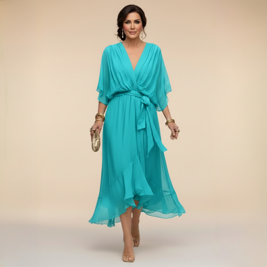 Caroline | Effortlessly Flattering Dress-Sky Blue