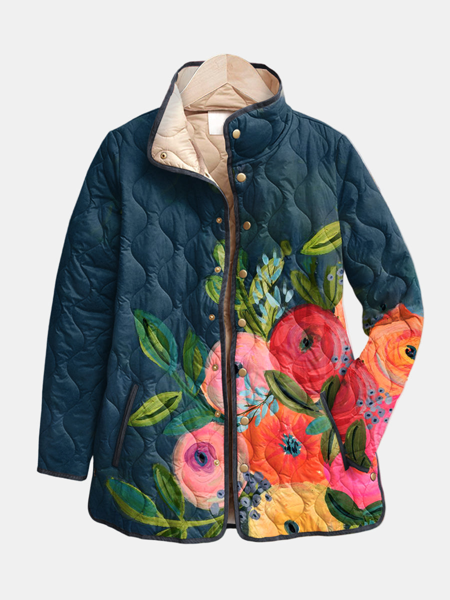 Lovi | Vintage Floral Print Quilted Jacket