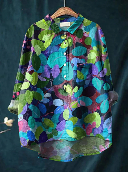 Alessia | Summer Forest Art Printed Women's Casual  Shirt