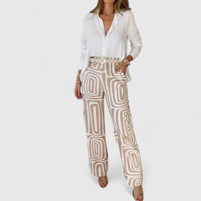 Kira | Elegant Two-Piece Set + Belt