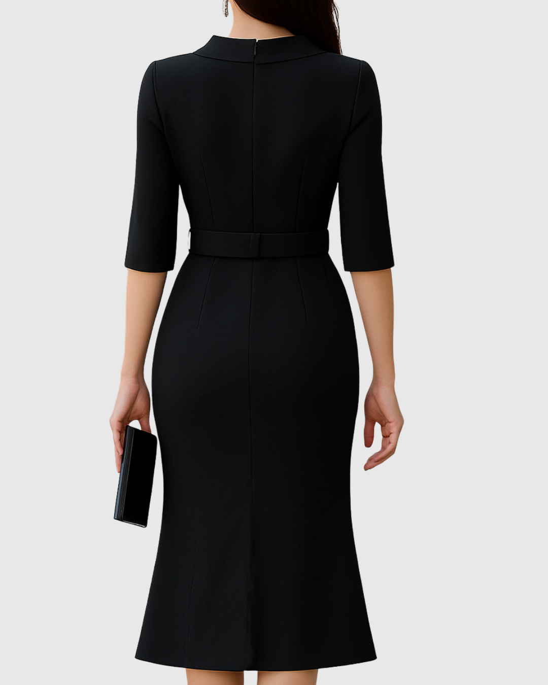 Elanyssah | Classic Black Midi Dress