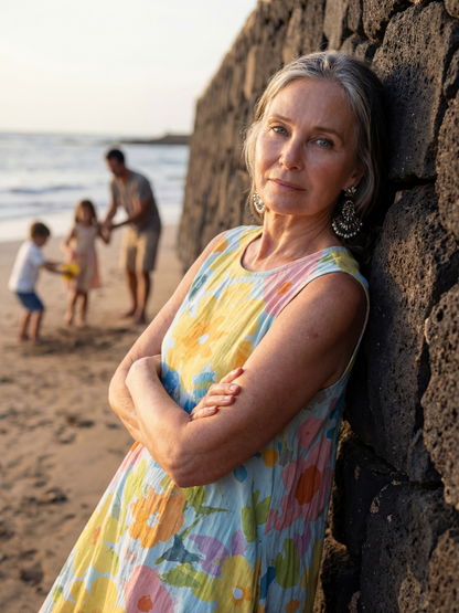 Talia | Coastal Texture Midi Dress