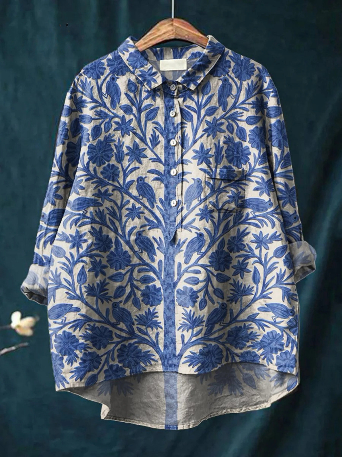Amaris | Women's Indian Art Floral Vintage Print Casual Shirt
