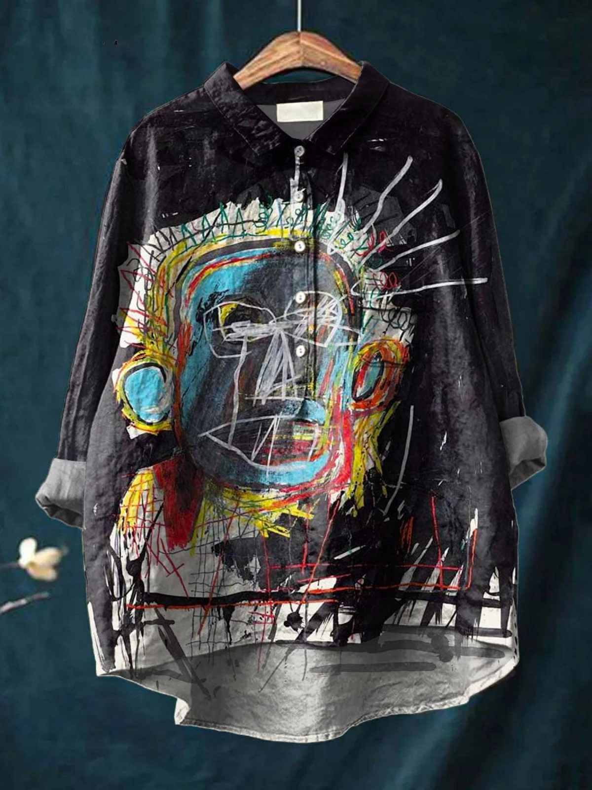 Remy | Vintage Abstract Figure Painting Art Print Casual  Shirt