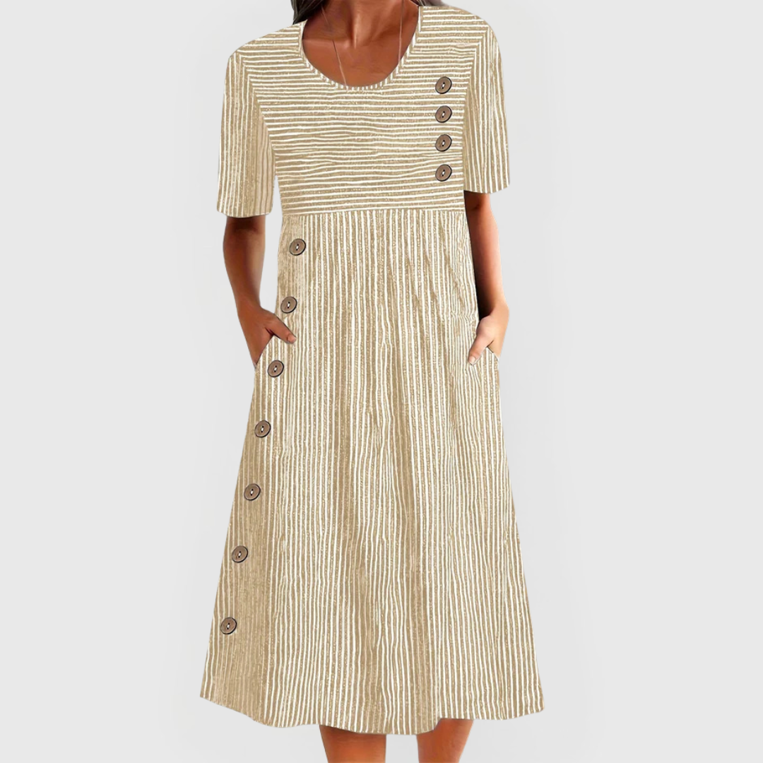 Rhonda | Striped Midi Dress