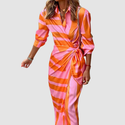 Serenity Striped Midi Dress