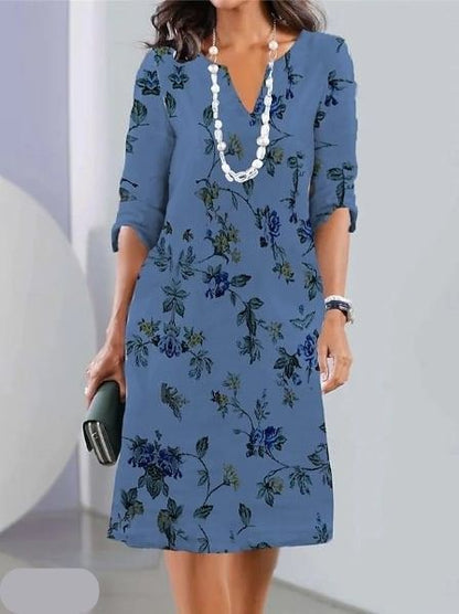Stephanie™ | Floral Print Double Tunic Dress