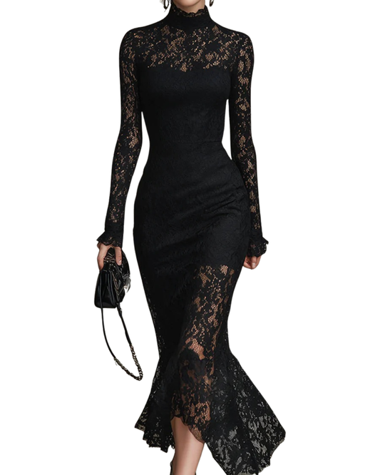 Julia™ | Black Lace Maxi Dress