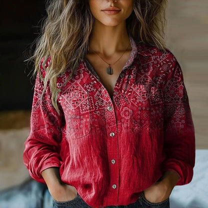 Vintage Printed Blouse