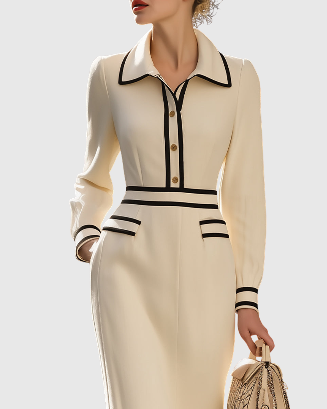Sophryah | Tailored Midi Dress With Button Details