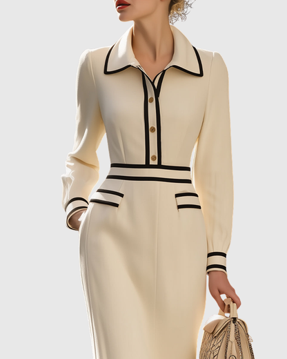 Sophryah | Tailored Midi Dress With Button Details