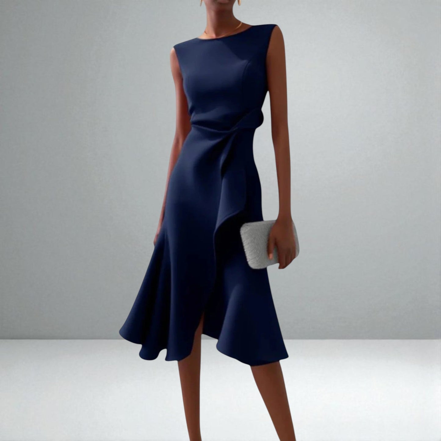Noa™ | Elegant Draped Midi Dress