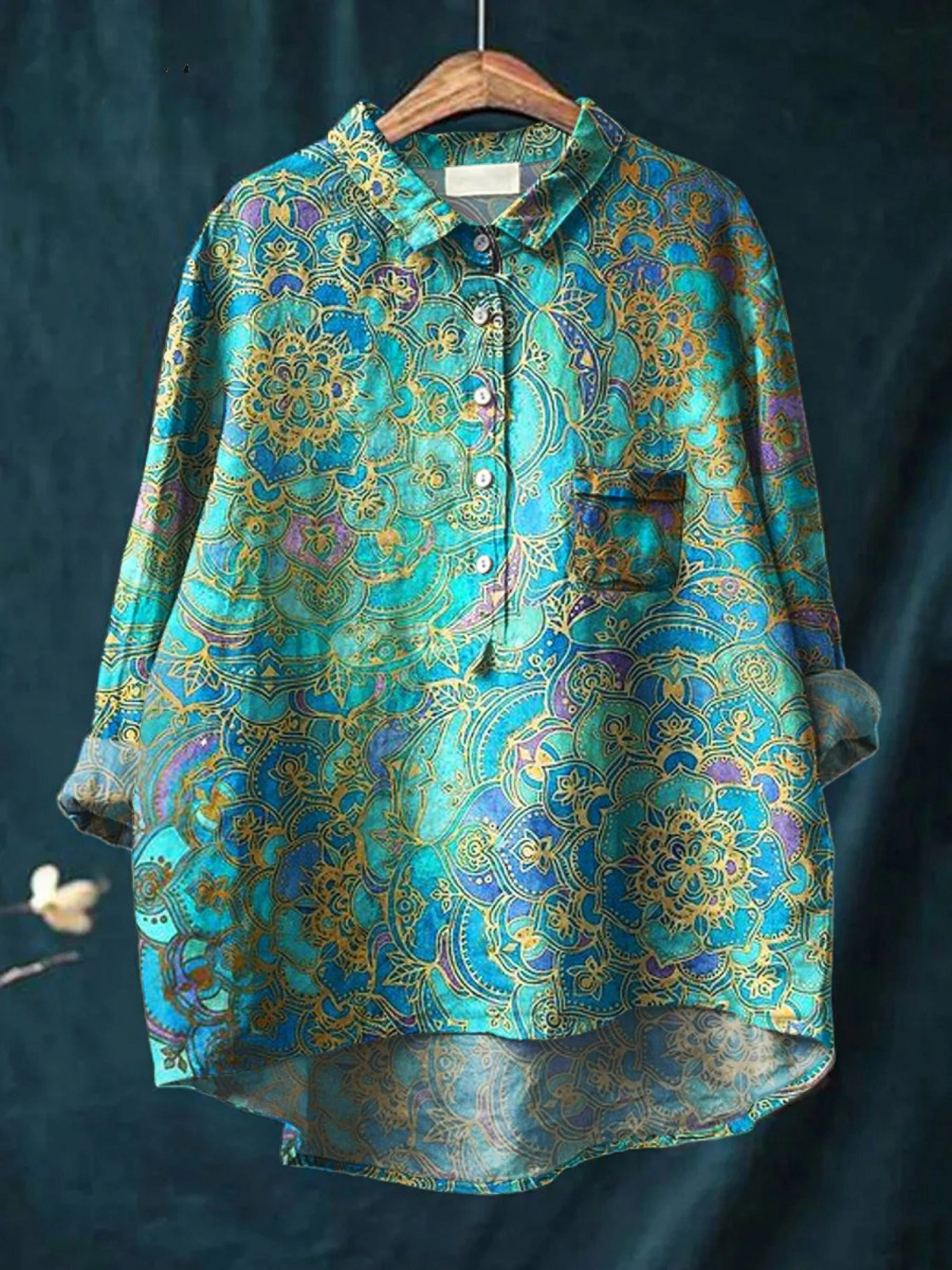 Lorelai | Women's Retro  Art Print Casual  Shirt