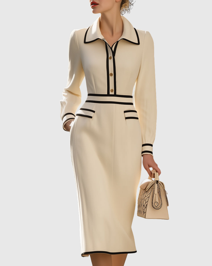 Sophryah | Tailored Midi Dress With Button Details