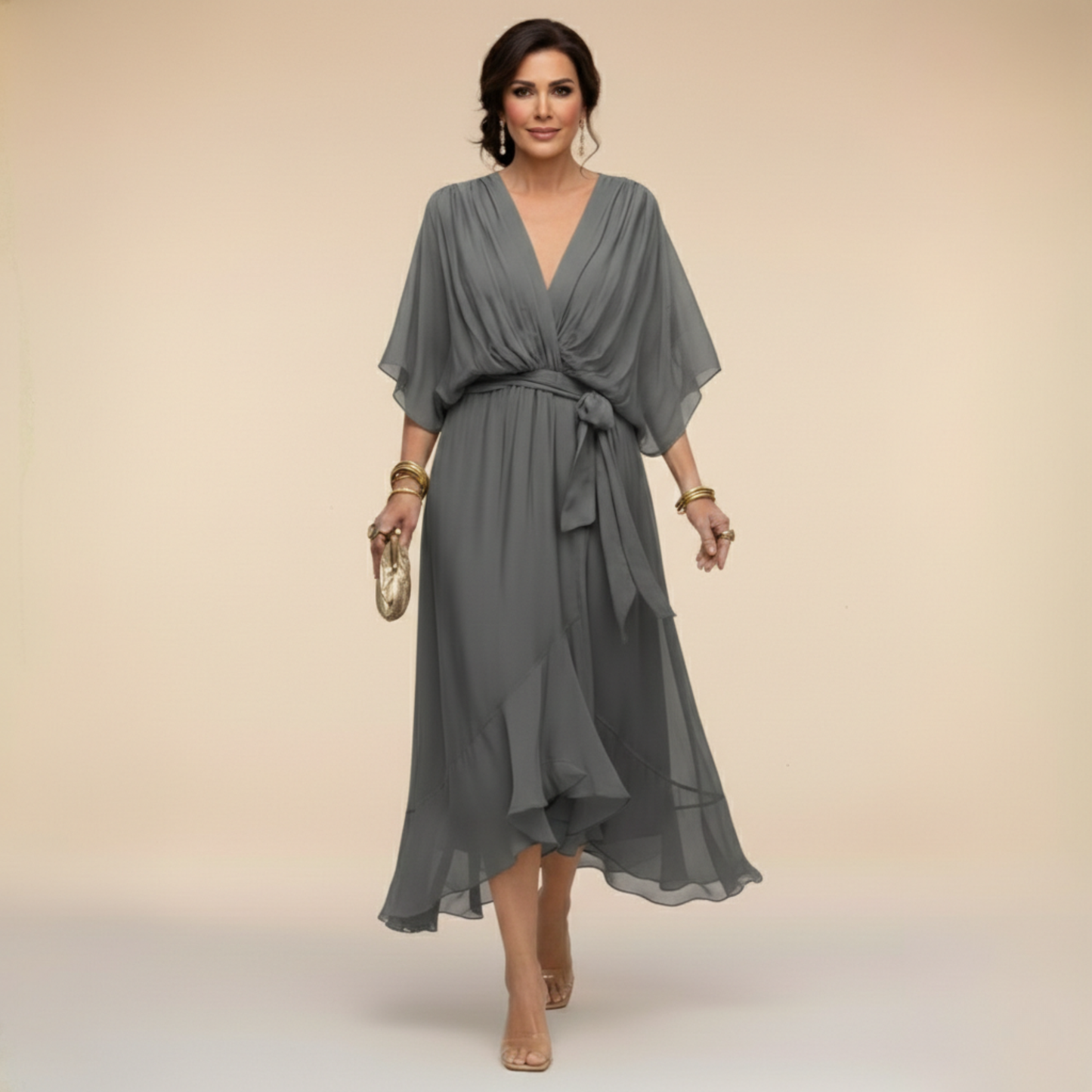 Caroline | Effortlessly Flattering Dress-Wine Red
