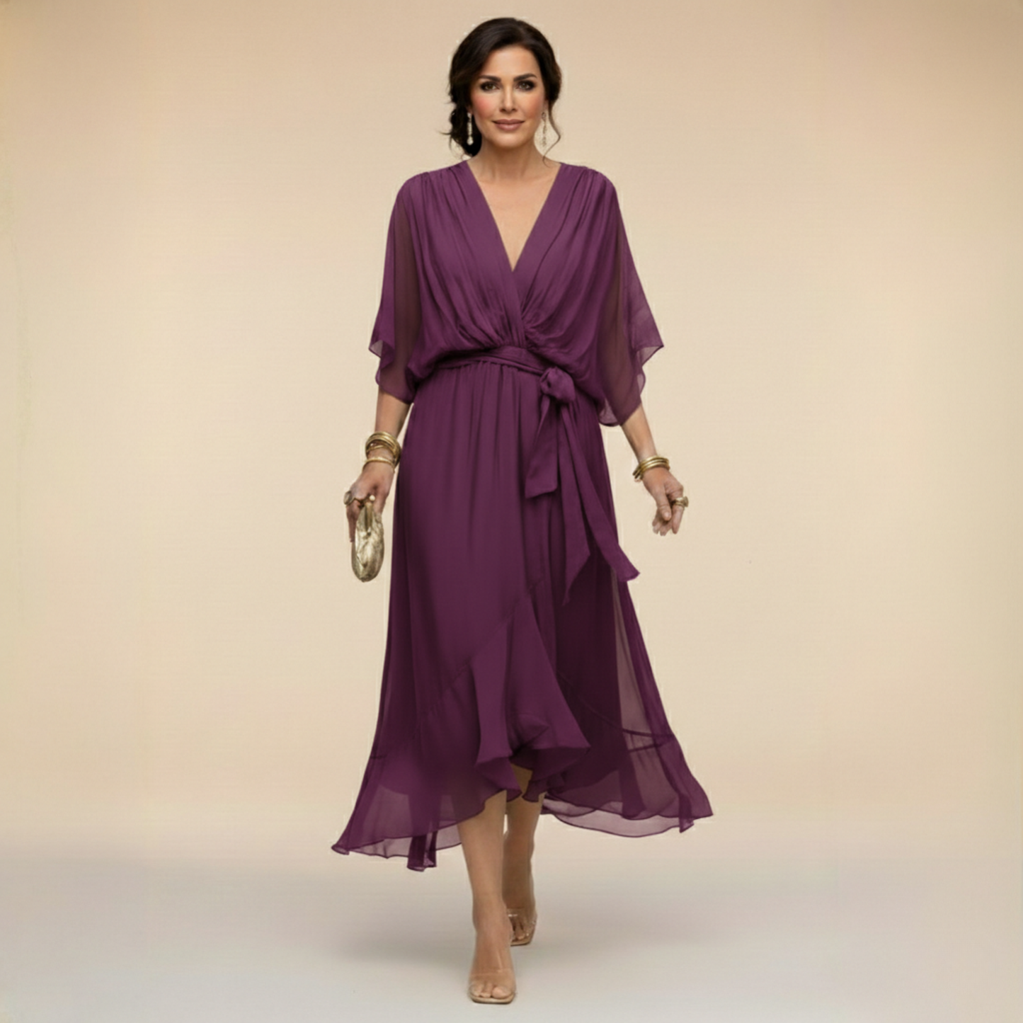 Caroline | Effortlessly Flattering Dress-Wine Red