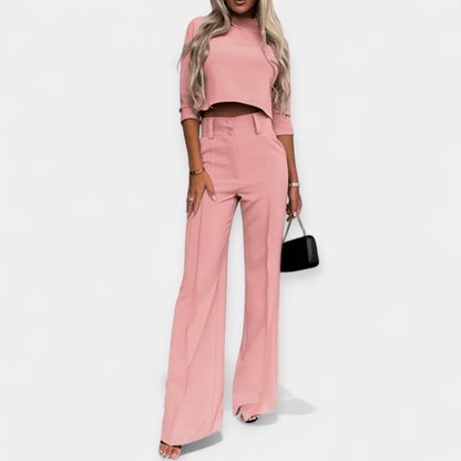 Coordinated Crop Top and Pants Set