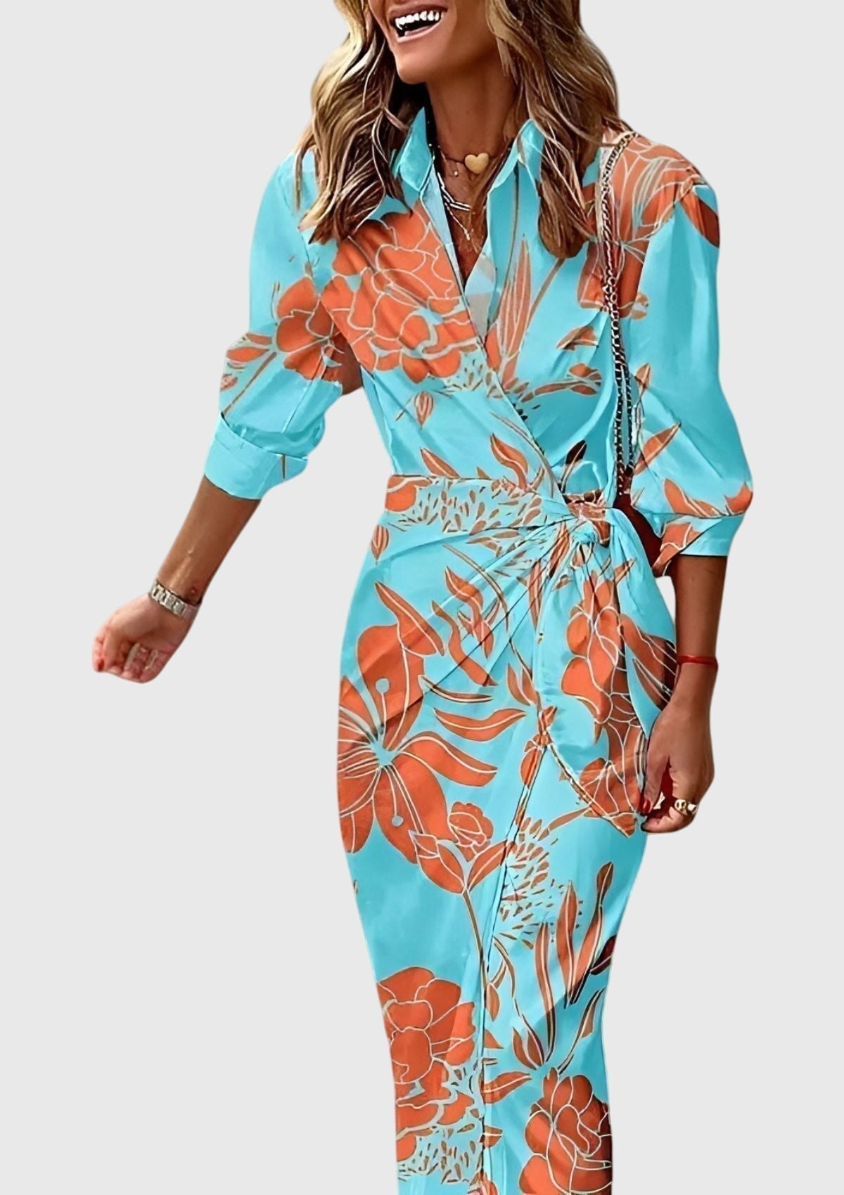 Isabrunel | Elegant Wrap Dress With Print