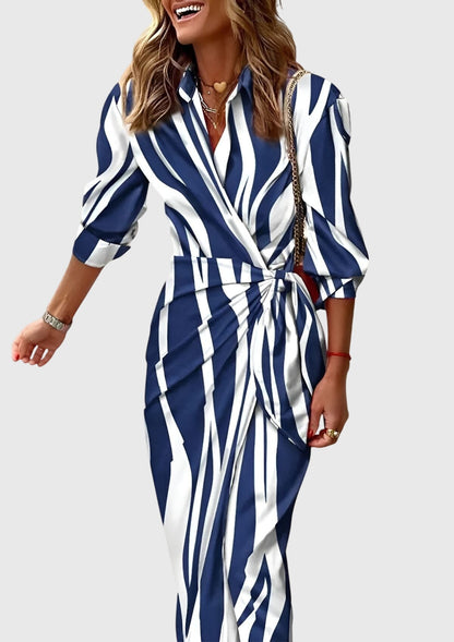 Isabrunel | Elegant Wrap Dress With Print
