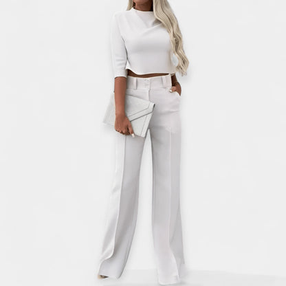 Coordinated Crop Top and Pants Set