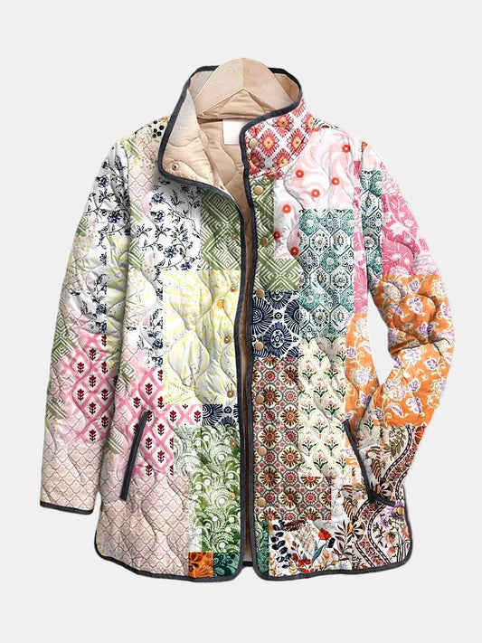 Liora | Casual Floral Print Quilted Jacket