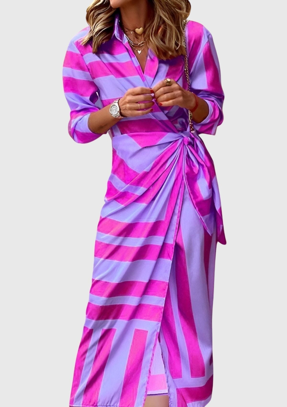 Isabrunel | Elegant Wrap Dress With Print