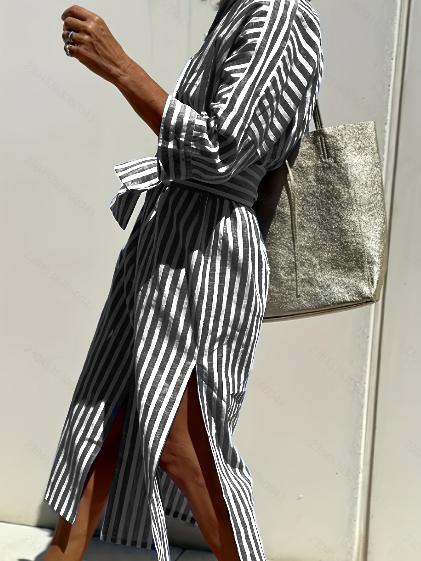 Cassandra Striped Shirt Dress