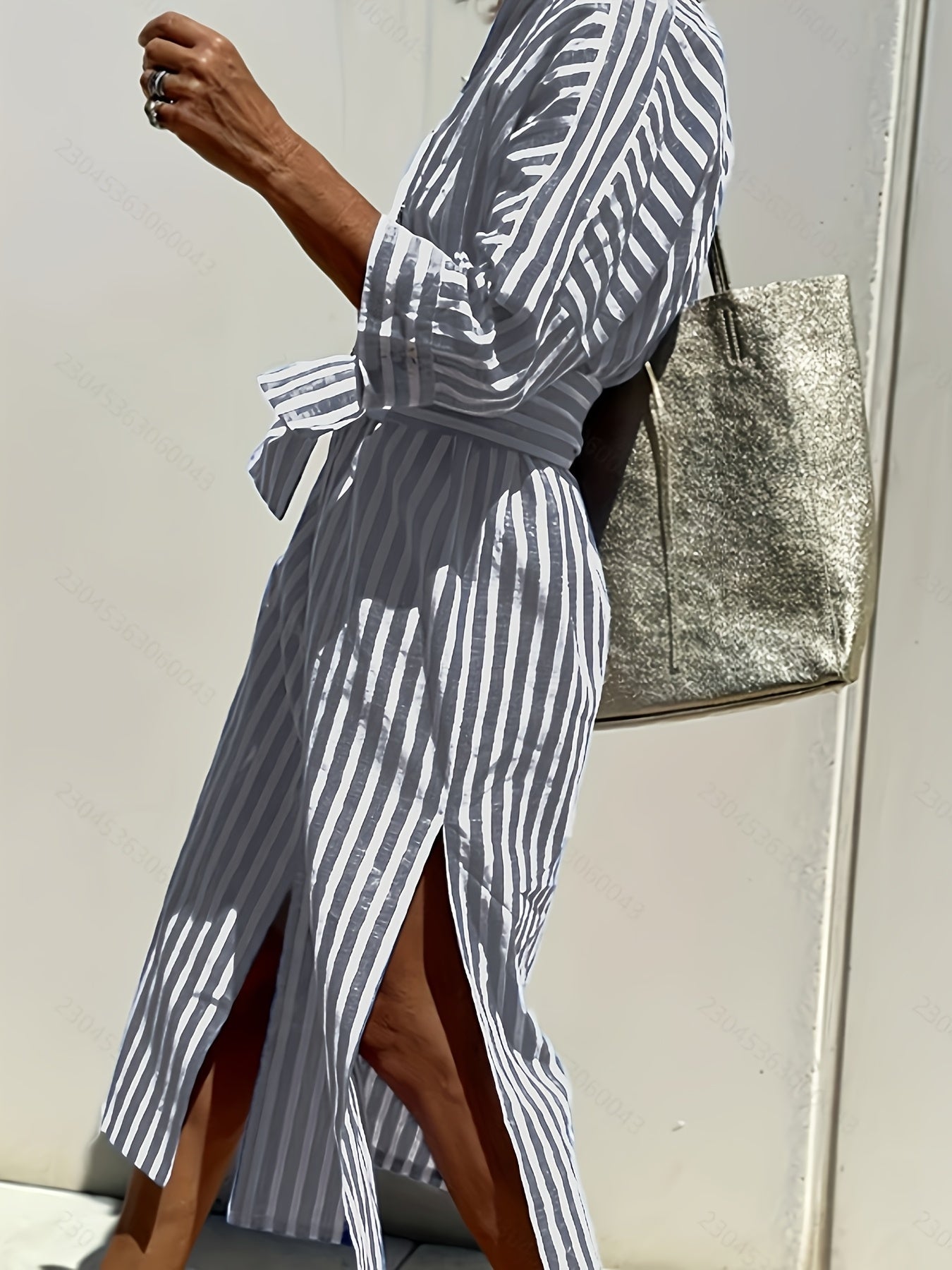 Cassandra Striped Shirt Dress