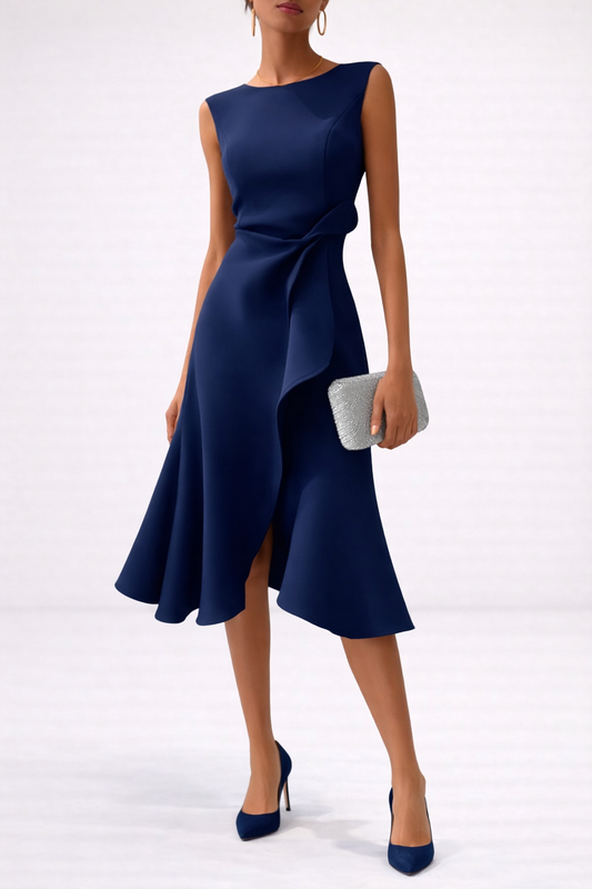 Noa™ | Elegant Draped Midi Dress