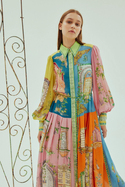 Geraldine | Multi-Hued Designer Maxi Dress