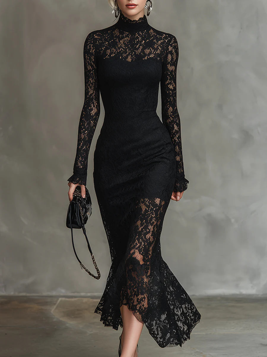 Julia™ | Black Lace Maxi Dress