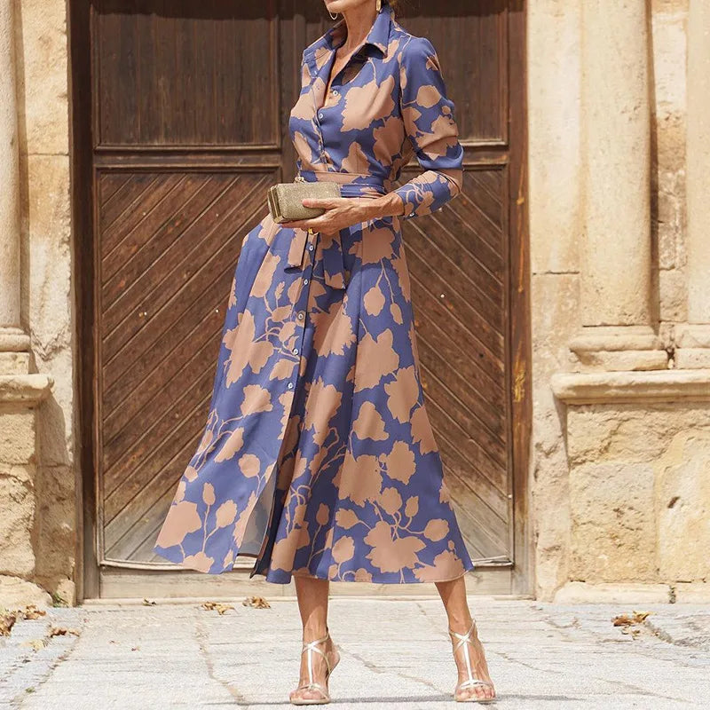 Evelina Long Sleeve Midi Dress