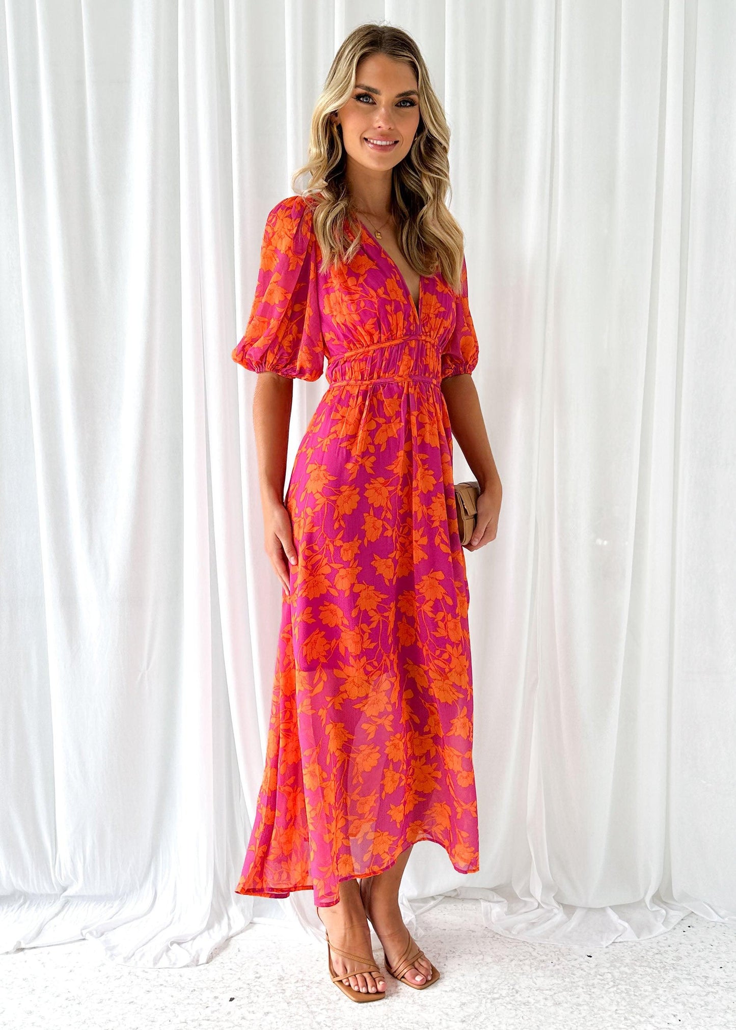Luna™ | Modern Floral Midi Dress