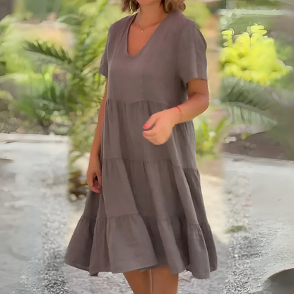 Lila V-Neck Loose Dress