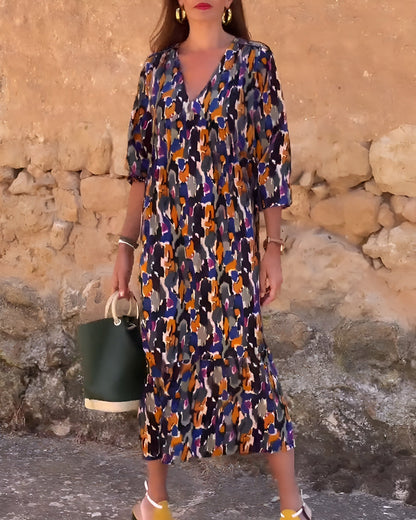 Nina Retro Printed Dress