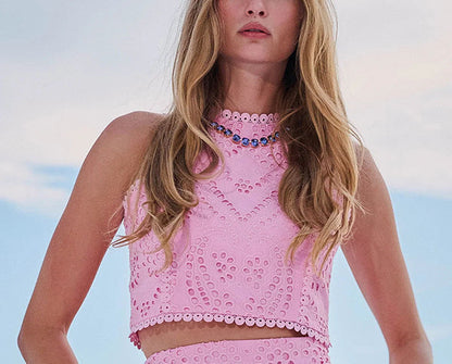 Linda | Women’s Flowy Eyelet Set Dress
