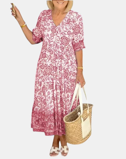 Madison | Elegant Floral Dress with V-Neck