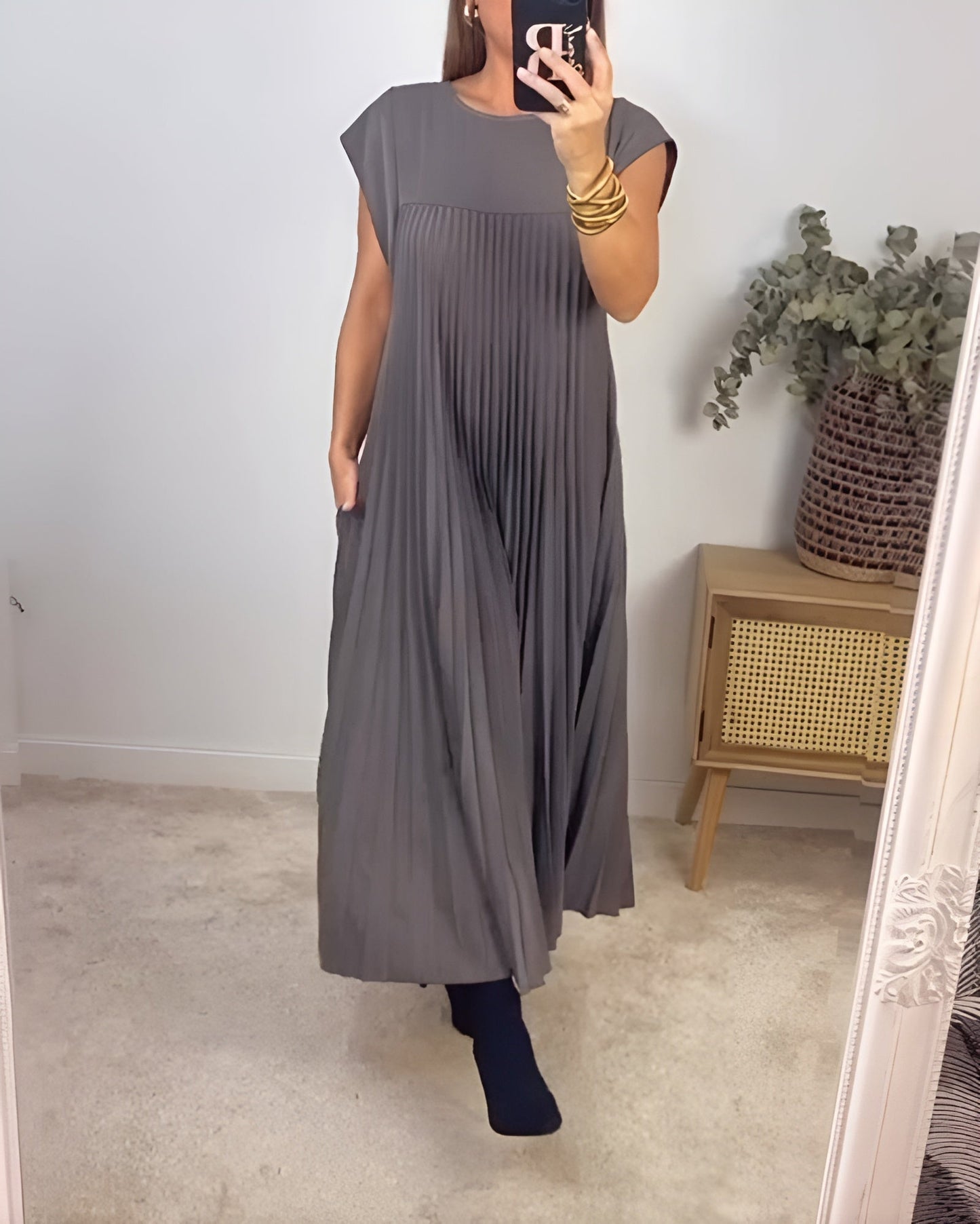 Selena Pleated Midi Dress