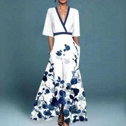Hazel -  Elegant Floral Wrap Dress