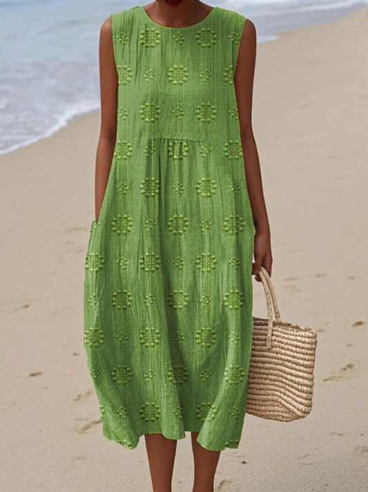 Sara™ Pattern Midi Dress