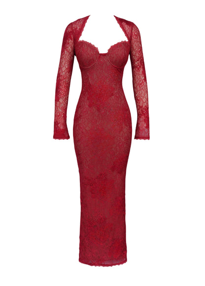 Selene Noir Lace Maxi Dress