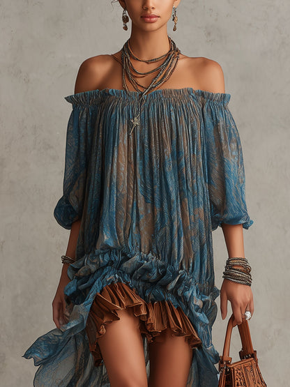 Indira | Off-Shoulder Boho Mini Dress
