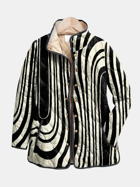 Corinne | Casual Quilted Jacket with Abstract Geometric Design