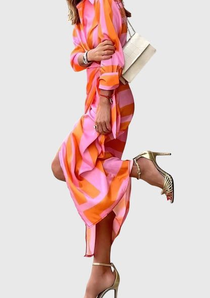 Isabrunel | Elegant Wrap Dress With Print